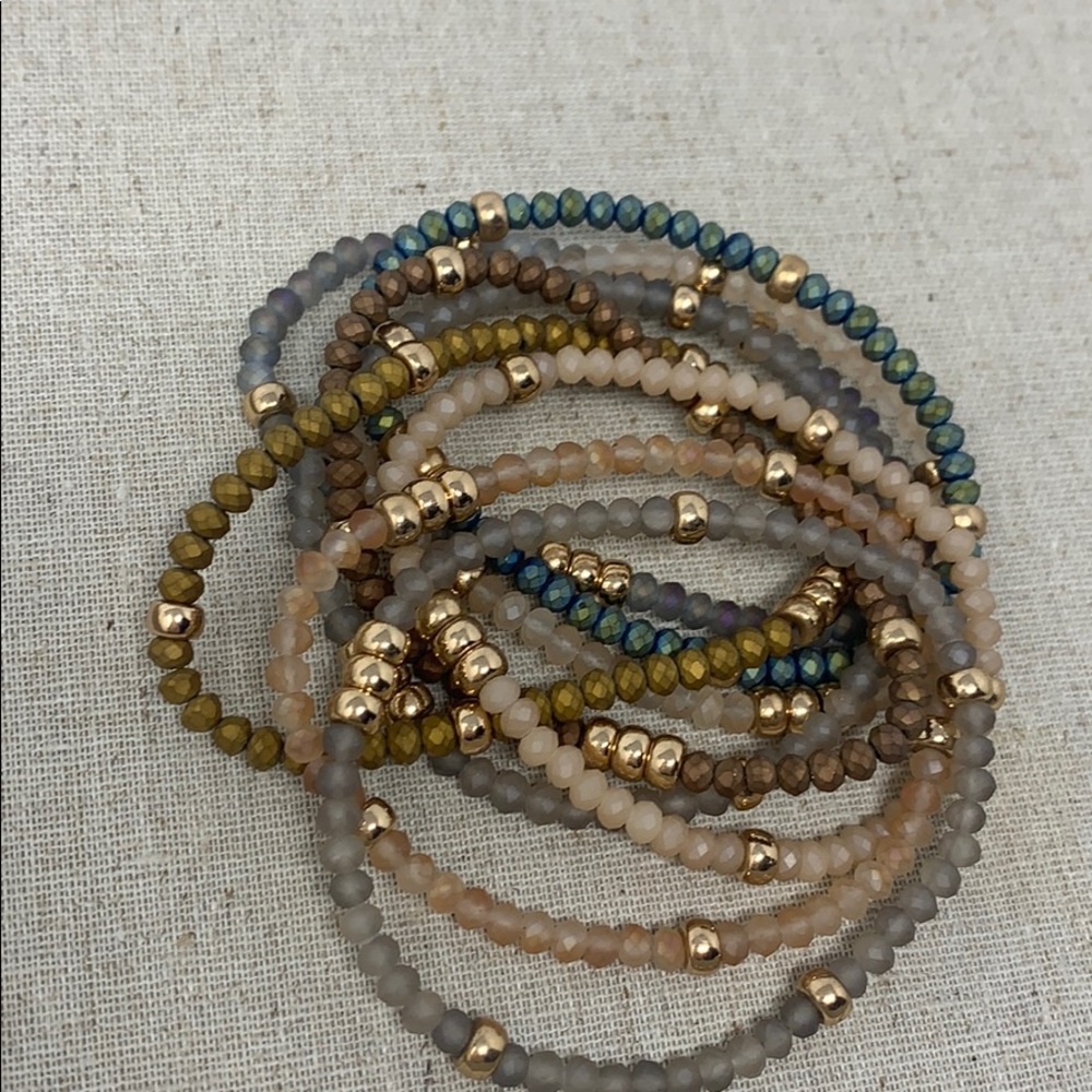 Stack of Beaded Bracelets